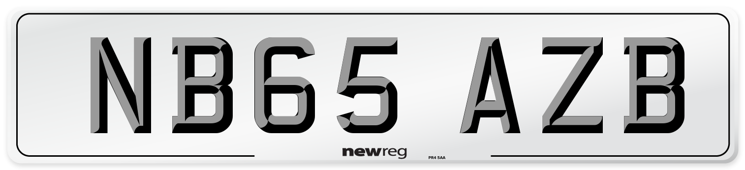 NB65 AZB Number Plate from New Reg
